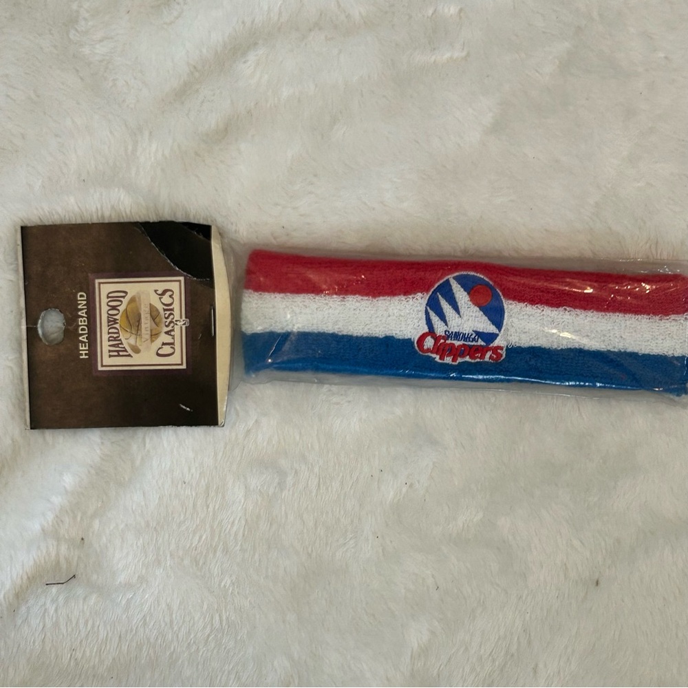Vtg 90s NEW For Bare Feet LA (San Diego) Clippers Hardwood Classics Headband